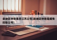 启迪区块链集团江苏公司[启迪区块链是国有控股公司]